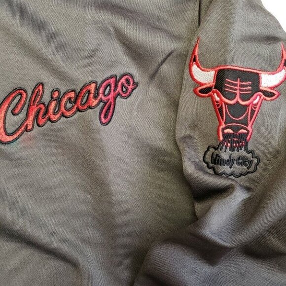 Hardwood Classics NBA Chicago Bulls Boys Youth Full Zip Hoodie Charcoal Large - Picture 2 of 4